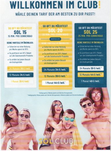 Willkommen im Club SOL.CLUB